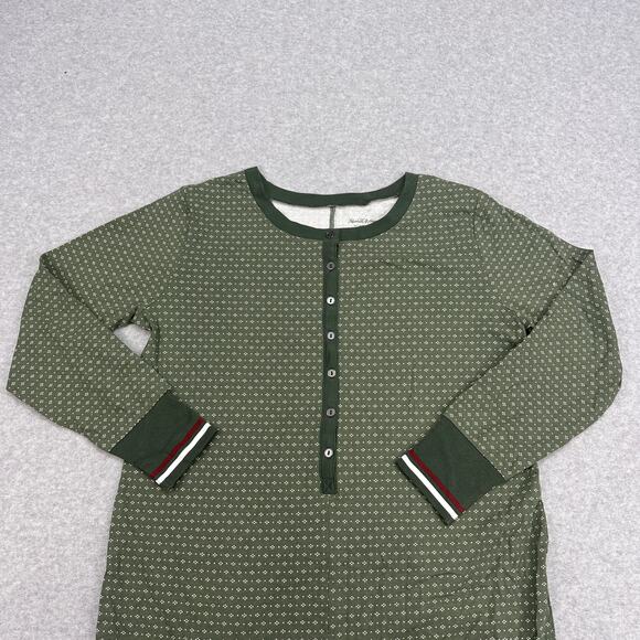 Hearth & Hand Magnolia One Piece Christmas Pajama Sz 2XL Green Dotted Butt Flap - Picture 3 of 16